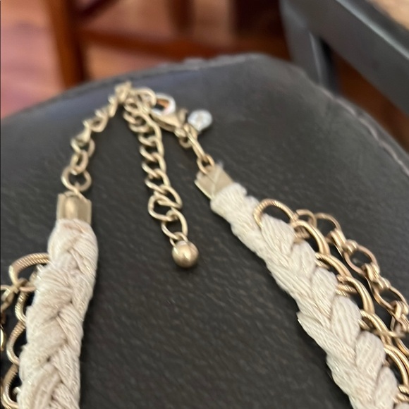 Chico's Gold and Cream Statement Necklace - Picture 2 of 7